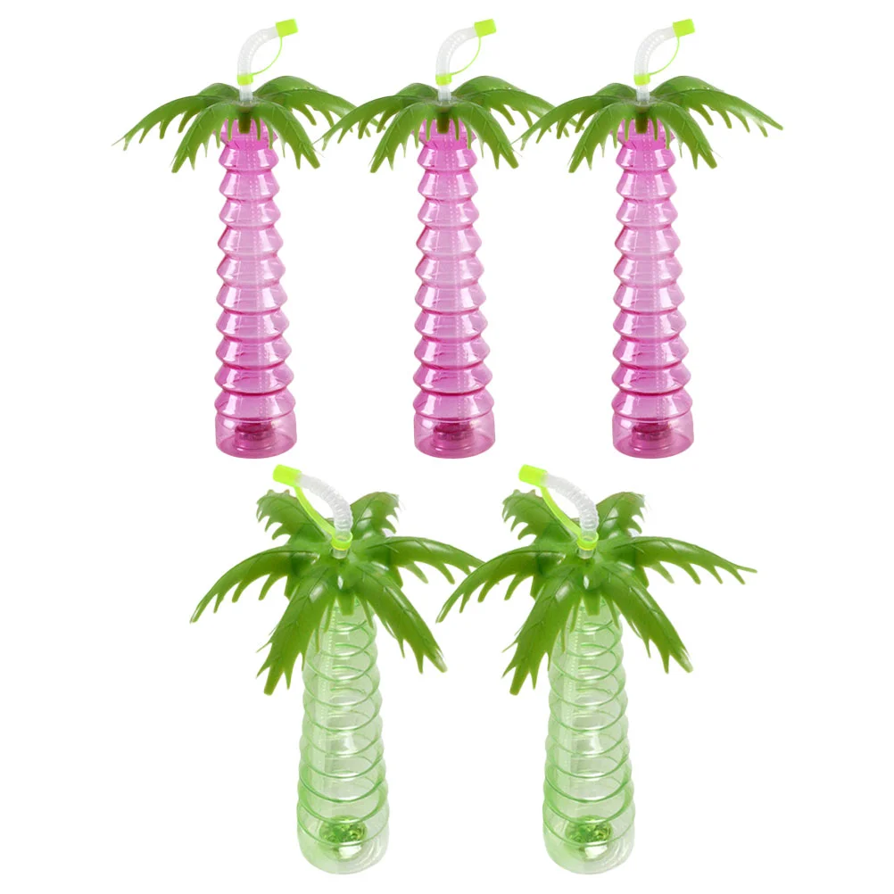 5 Pcs Juice Glass Shaped Straw Cup Banquet Water Bottle Drinking The Pet Portable