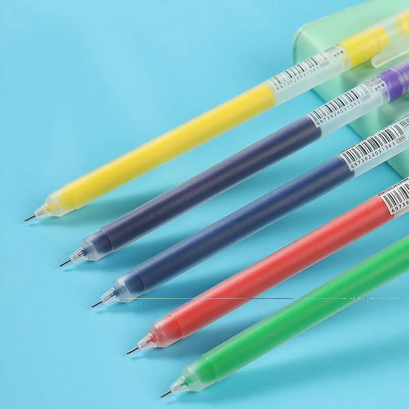 5PCS Retro Farbige Gel Pen-Set 0,5mm Kawaii Fine Point Kugelschreiber Schule Büro Liefert Schreibwaren