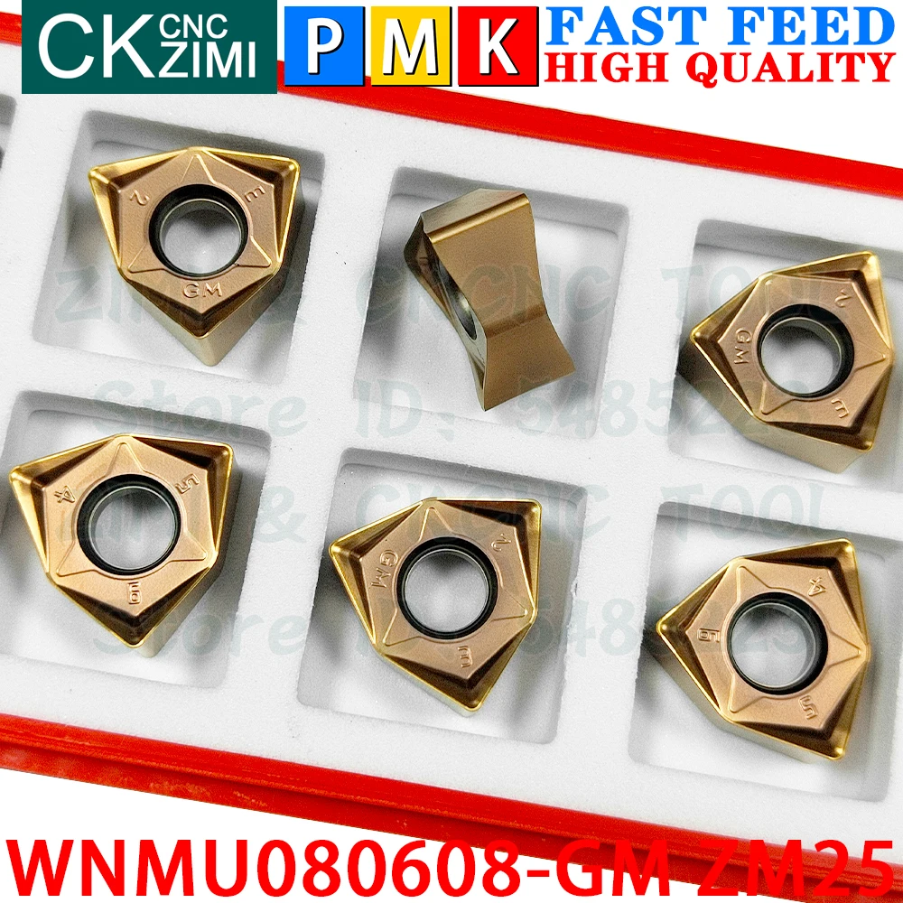 WNMU080608-GM ZM25 WNMU 080608 GH ZM25 Твердосплавная пластина Фрезерная пластина с быстрой подачей Инструмент с ЧПУ Индексируемые тяжелые фрезерные инструменты для стали Нержавеющая сталь