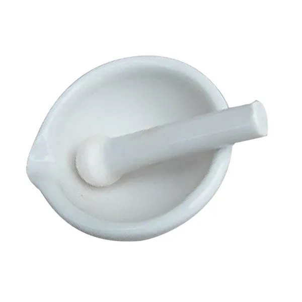 Porcelain Mortar and Pestle 10Cm Ceramic and Stainless Steel Pestle Stable Handle Easy Spice Grinding Pour Spout Dishwasher
