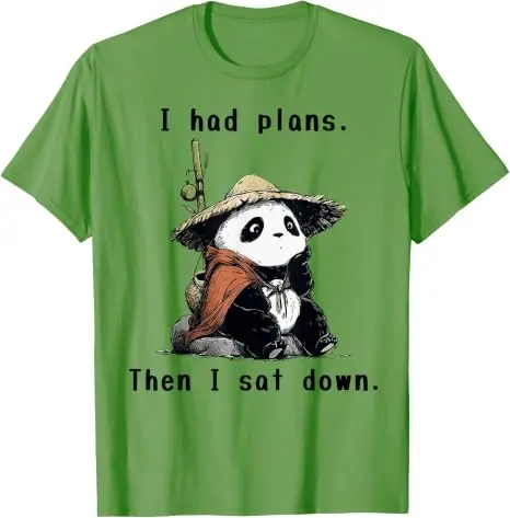 Ich hatte Pläne, dann setzte ich mich hin - Lazy Panda T-Shirt Y2k Niedlicher Lazy Panda Humor Süße Asiatische Ästhetik Kleidung Grafik-Schriftzug T-Shirt Geschenke – Detail 9