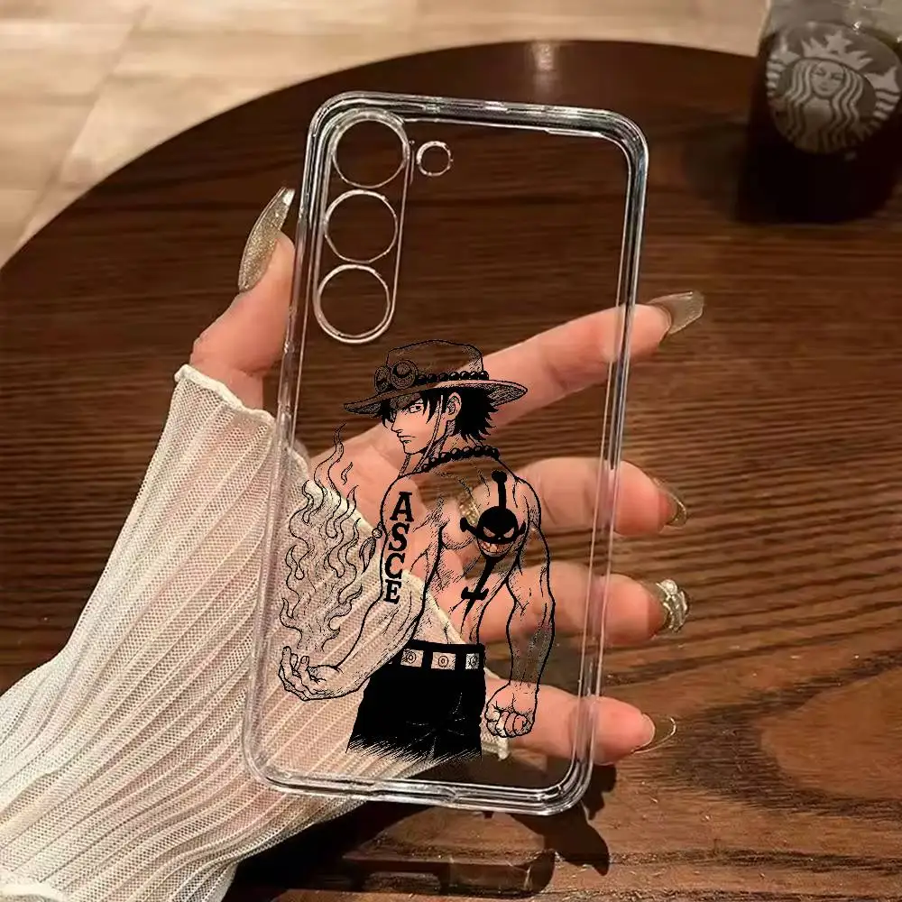 O-One Portgas P-Piece D. Ace-S Clear Hard Phone Case For Samsung Galaxy A91,80,73,72 ,71,53,52,32,31,22,21s Transparent