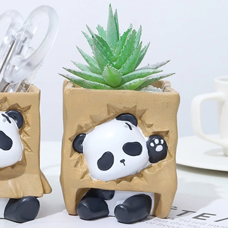 Silicone Flowerpot Silicone Mold Panda Shaped Concrete Moulds DIY Flowerpots Molds Cements Mould Silicone Material