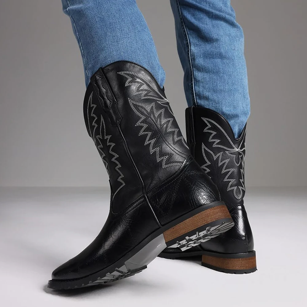 أحذية دوراتاسيا كلاسيكية بمقدمة مستديرة ، كعب مكتنز ، أحذية غربية محايدة ، لون جديد ، أحذية تطريز لهب موجزة ، مقاس كبير ، موضة #2