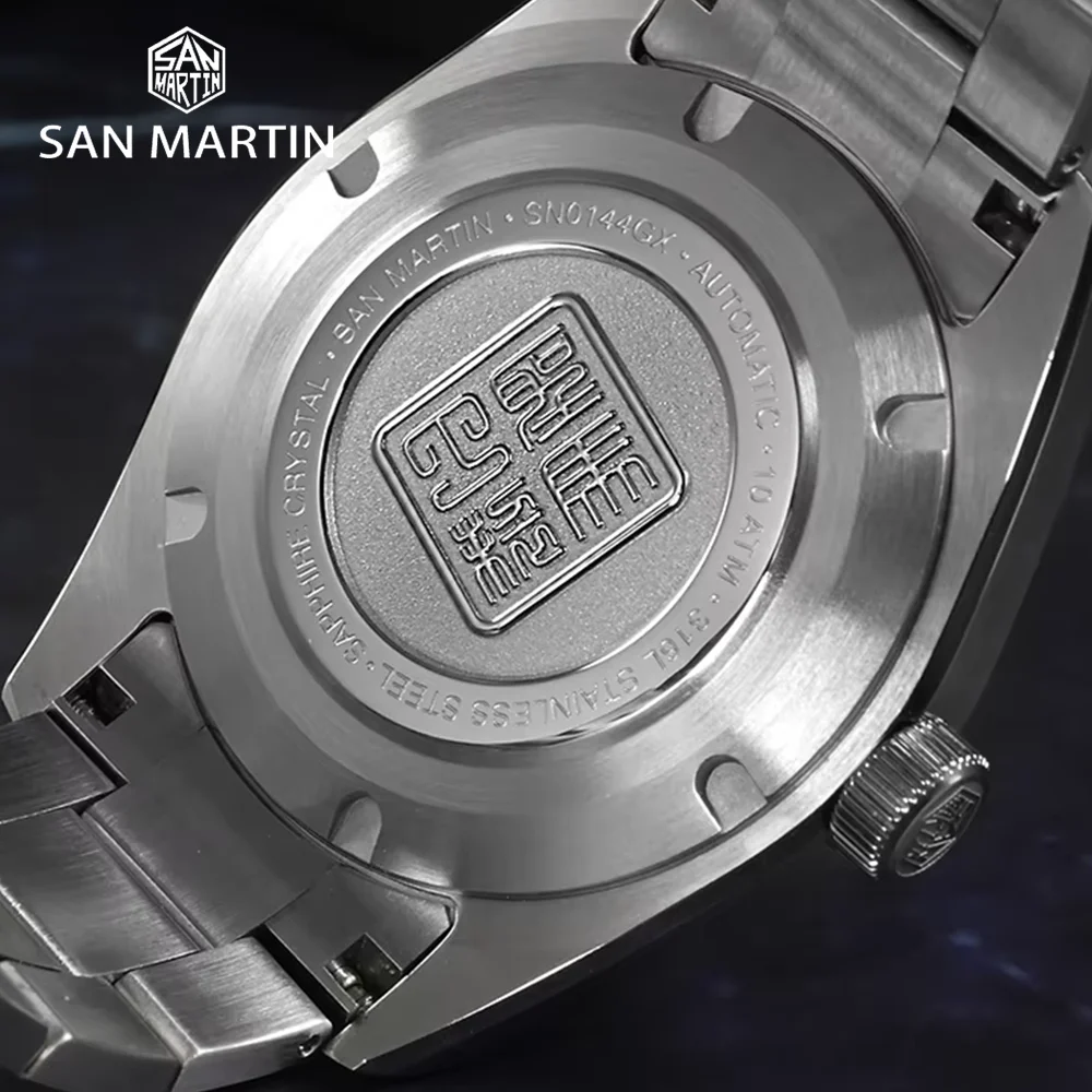 سان مارتن الأصلي الجديد 39 مللي متر الأعمال الفاخرة ساعة رجالي ميوتا 9015 تصميم الرجال التلقائي الميكانيكية مضيئة ساعات مقاومة للماء