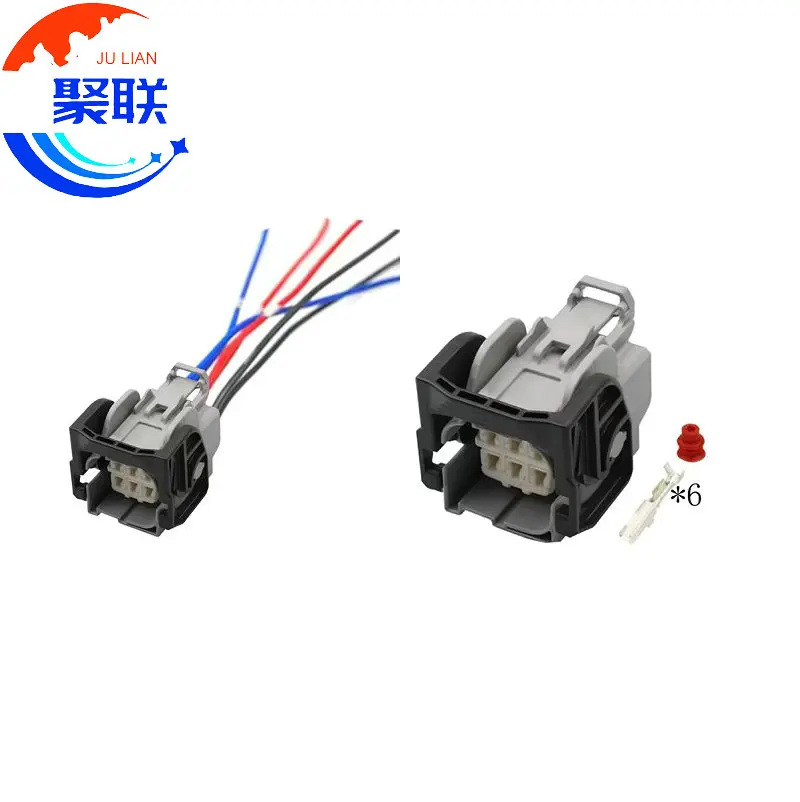 

1 комплект, 6 контактов 90980-12656, вилка форсунки Common Rail для Toyota 1GD 2GD G4 23670-0E060 23670-0E070 23670-11030, умная вилка инжектора