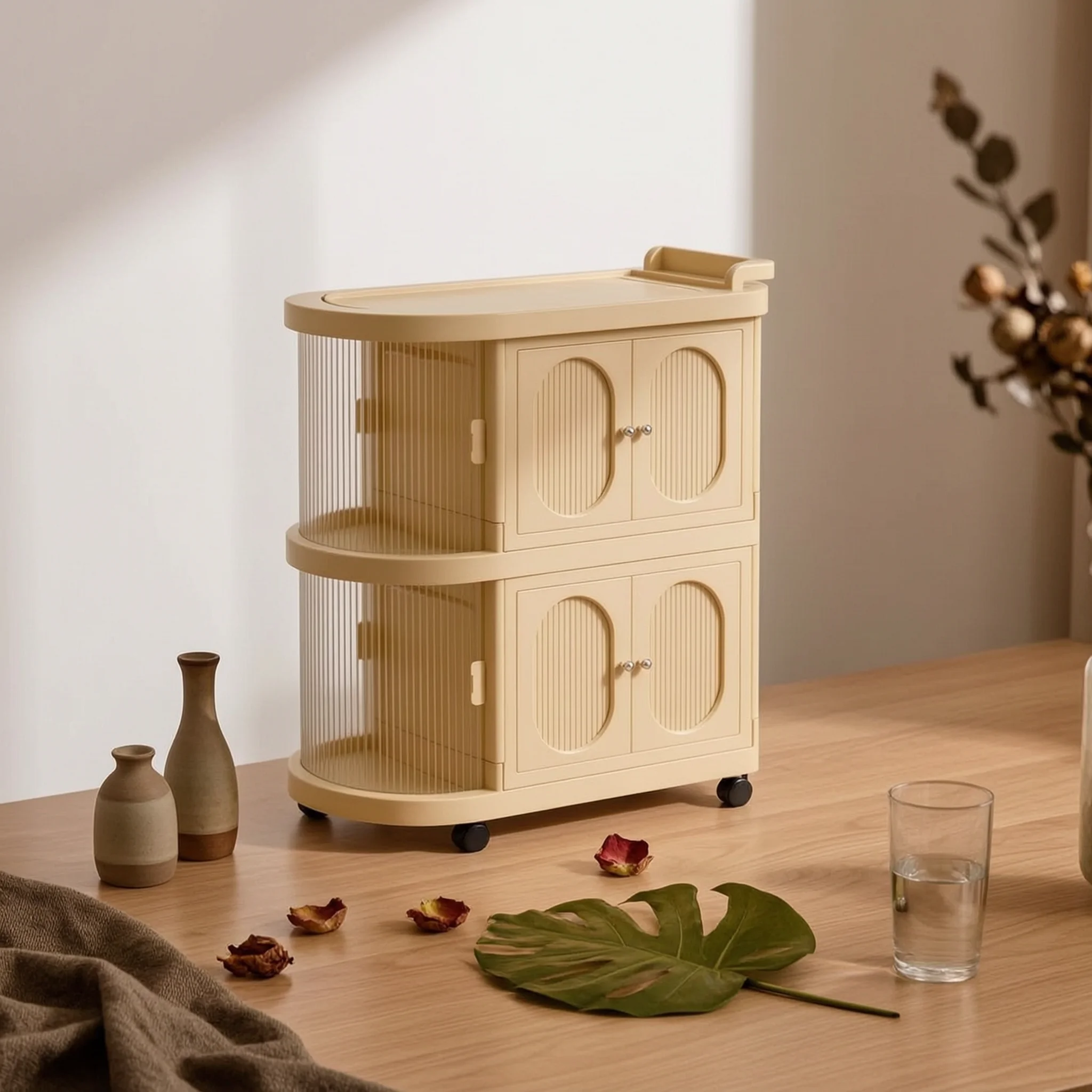 large-capacity-double-door-two-tier-nursery-cabinet-folding-baby-cabinet-mobile