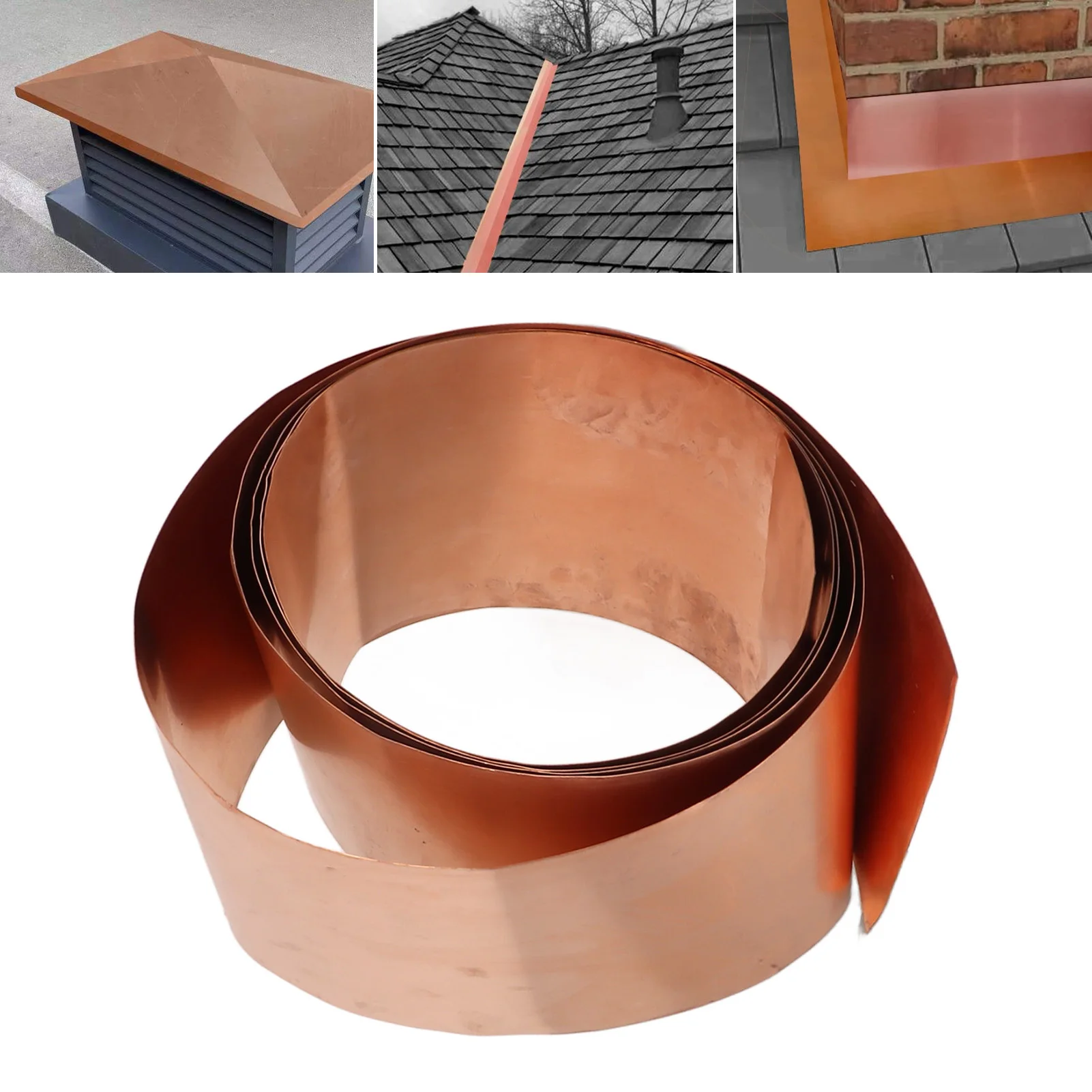 

Copper Flashing Copper Roll Copper Flashing Roll 0.5mmx200mmx3m 99.95% Pure Copper Sheet Roofing Flashing Roll Copper Sheet Roll