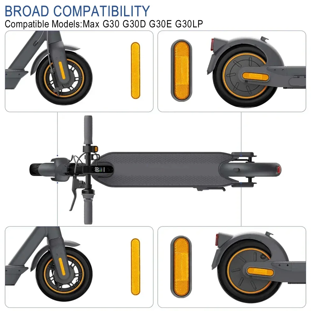 For Ninebot Max G30 G30D Electric Scooter Upgrade Modification Reflective Sticker Front Rear Wheel Hub Protective Shell Case