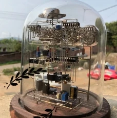 IN-12 IN12 Glow Tube Clock Retro Cyberpunk Desktop Creative Nixie Digital LED Clock Ornaments Handmade Circuit Scaffolding image 3