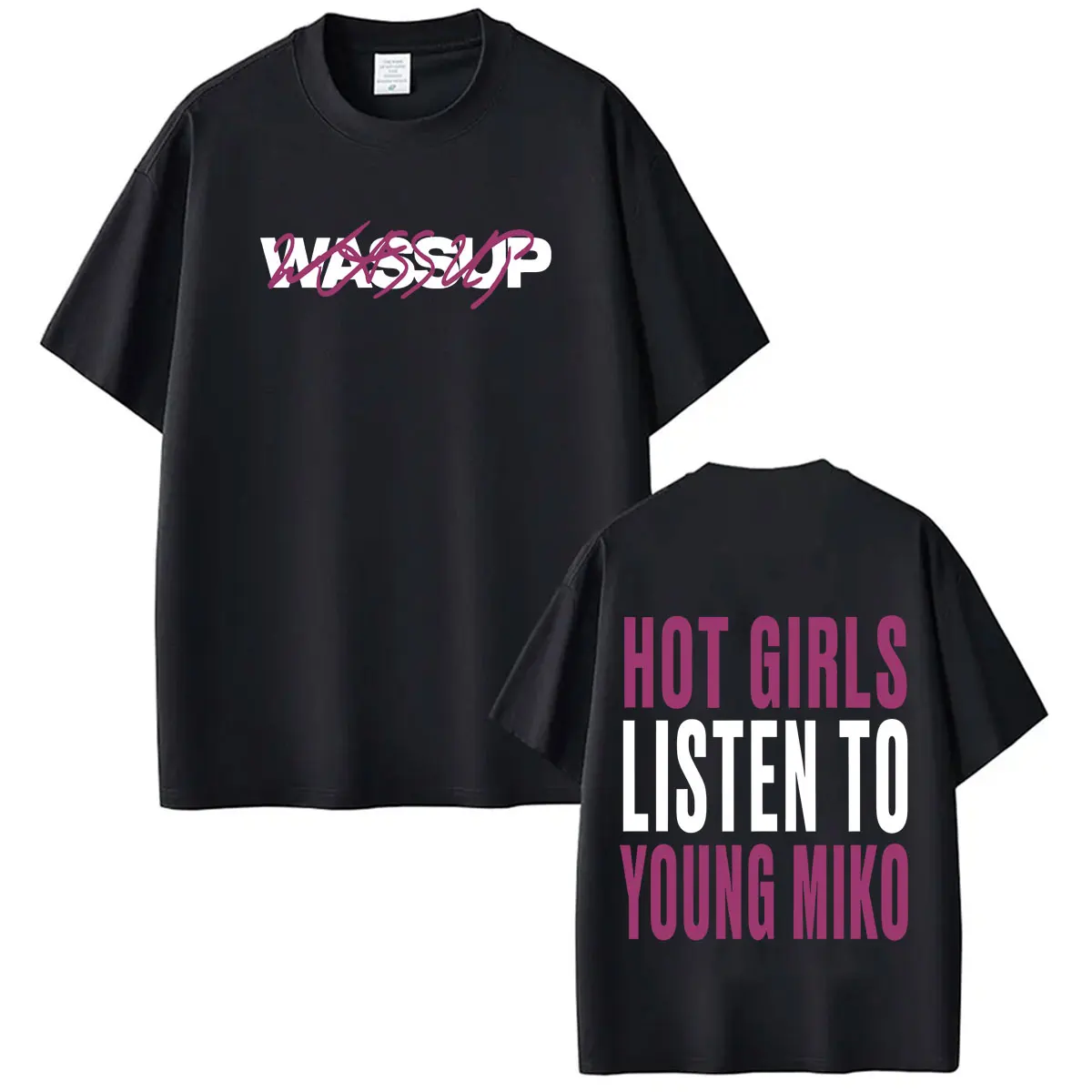 Camiseta Estampada Rapper Young Miko Tour 2026 Masculina e Feminina Moda Verão Algodão Manga Curta Casual Solta Streetwear