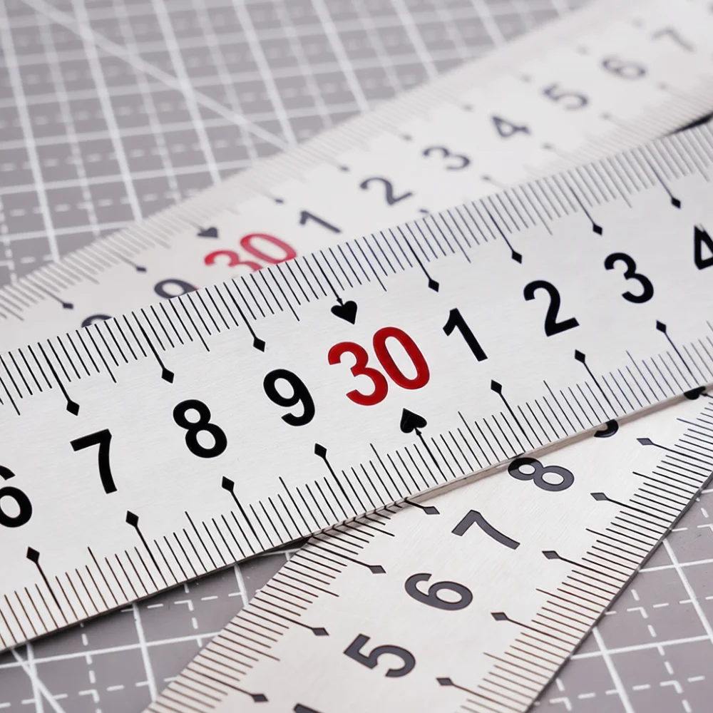 Precision Woodworking Ruler With Aluminum Positioning Slider Metal Drafting Scale Tool For Carpentry Measurement Workshop Gear
