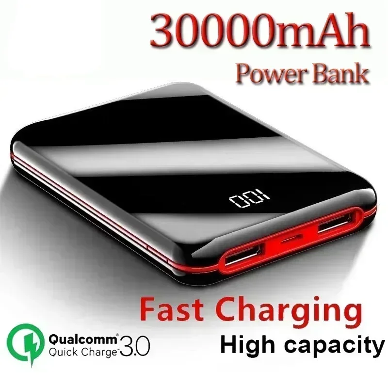 

2025NEW 30000mAh Display Mini Power Bank with External Battery Power Bank for Xiaomi lphone 30000 mAh Portable Charger