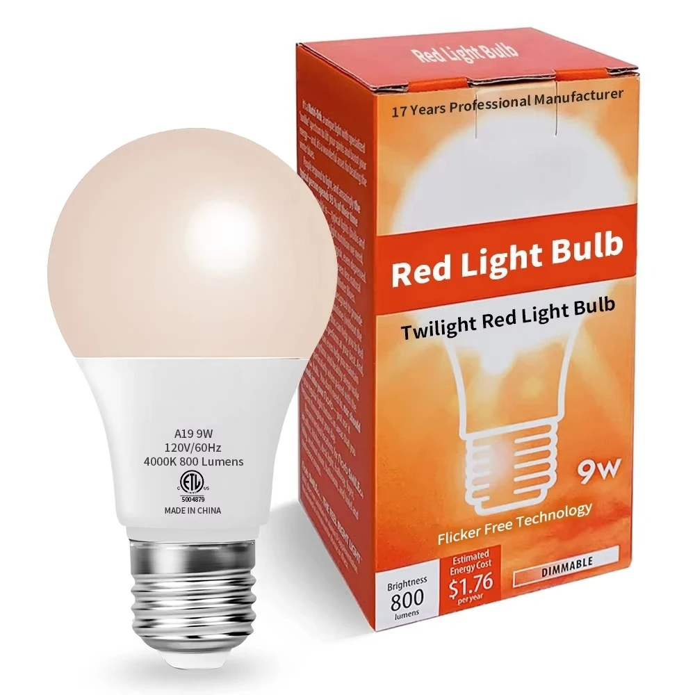 

Сертифицированный CE, без мерцания, низкая терапия, красота, красный свет, 180-240 В, E27, 650 нм, 7 Вт, 9 Вт, светодиодная лампочка A19