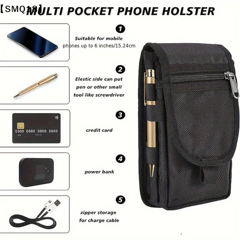 Mobile Phone Bag Casual Waist Bag Pen Insertion Bag Flip Top Mobile Phone Waist Hanging Bag Waist Bag Mobile Phone