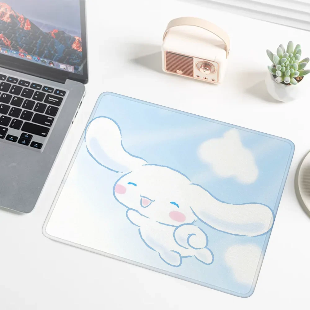 Cute Small Gamer Leather Keyboard Mat on The Table Cartoon Simple Sanrio Cinnamoroll Computer Mouse Pad Gaming Pc Accessories