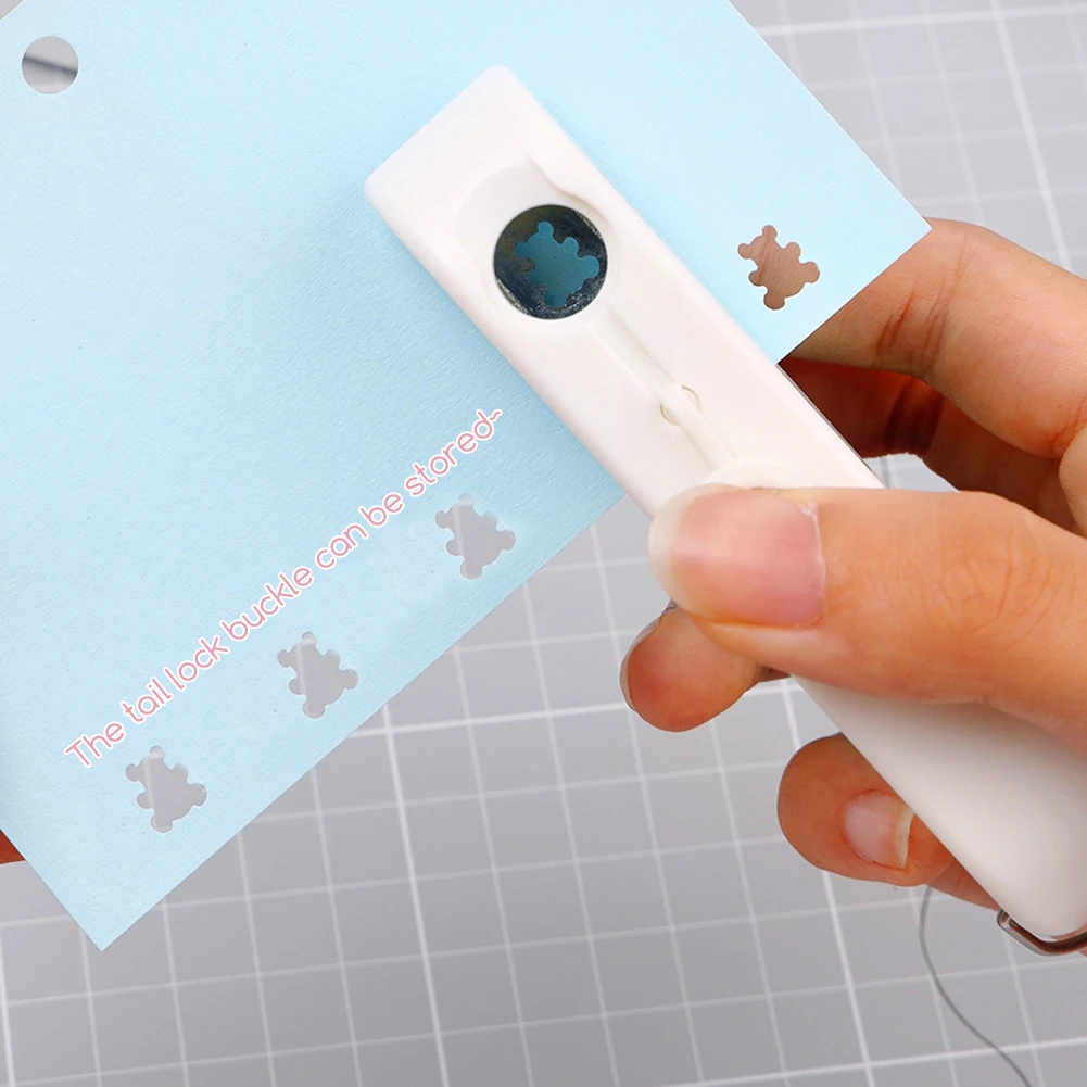 Mini Hand Hole Puncher DIY Embossing Craft Hole Device Tool Multi Patterns Paper Crafts Card Making Student Stationery Supplies