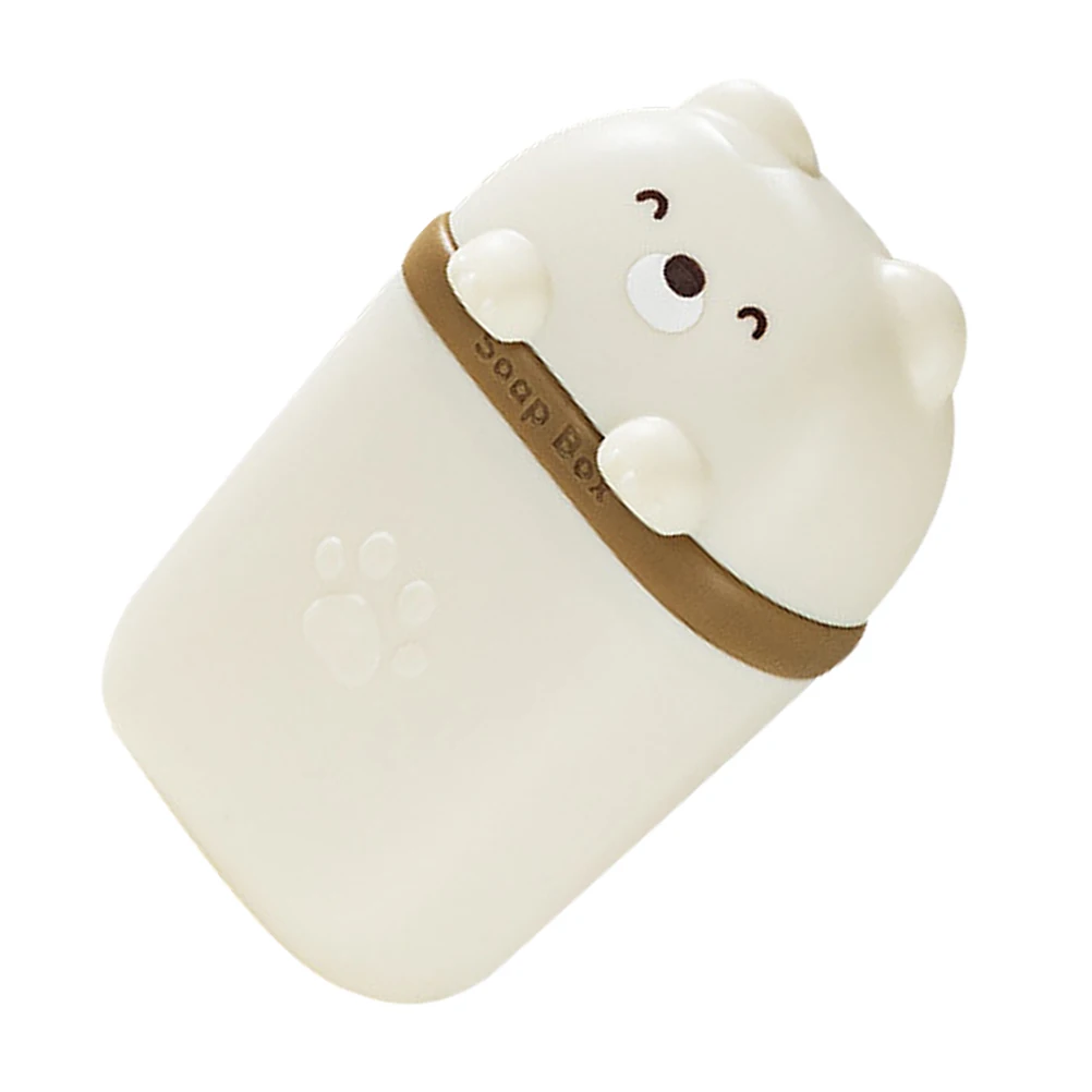 

2pcs Sealed Soap Box Lid Portable Bear Shape Draining Design Travel Shower Bath Container Holder Drainage Soap Dish for Shower