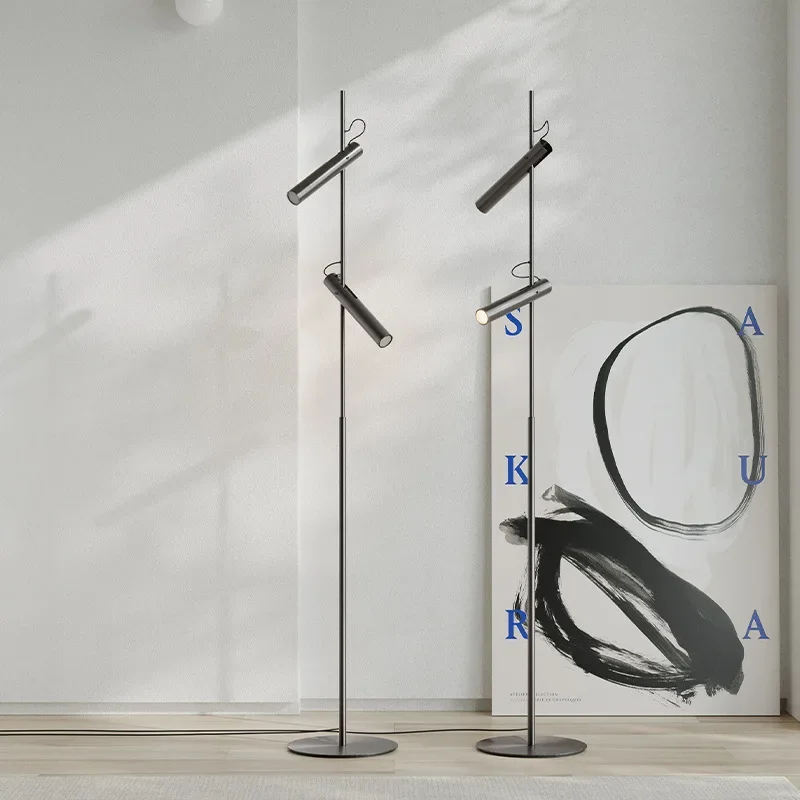 Reproduction of simple modern stainless steel living room sofa reading floor lamp