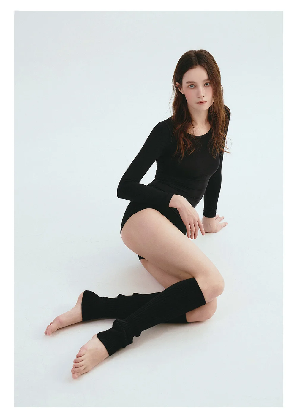 Scaldamuscoli con staffa per balletto yoga dal design coreano Calzini impilati caldi lavorati a maglia da donna【Sport di allenamento per la danza】