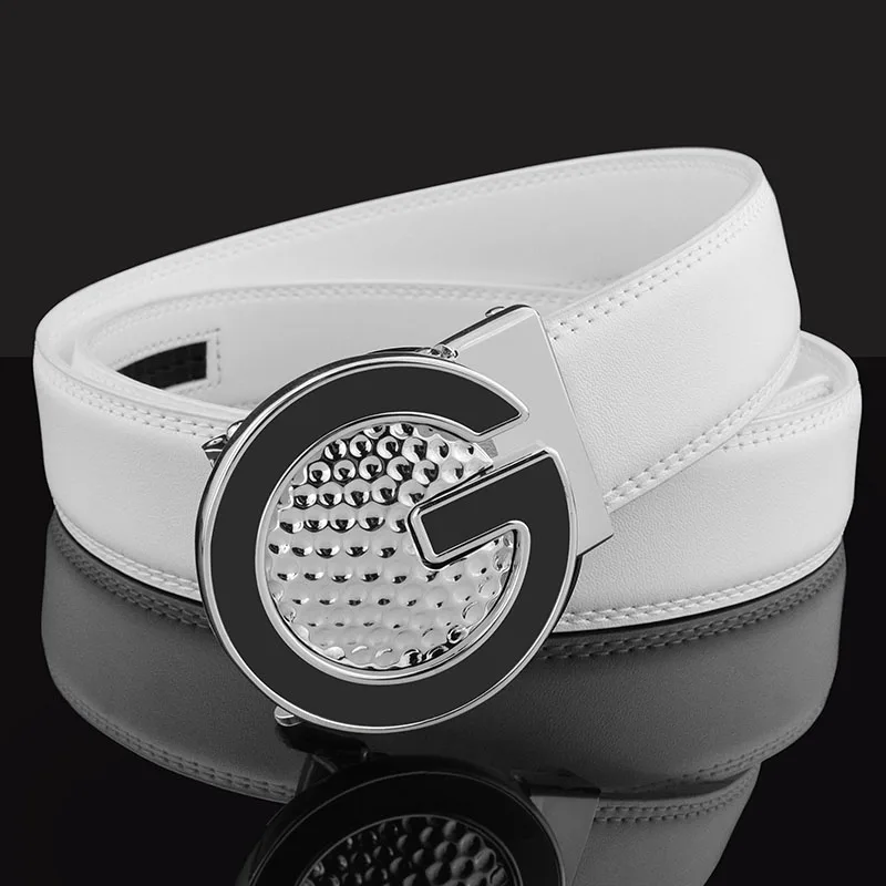 

New Men's Belt Leather Personality Classic Exquisite Casual Pants with Business G Buckle Belt White Fashion Designer Belts