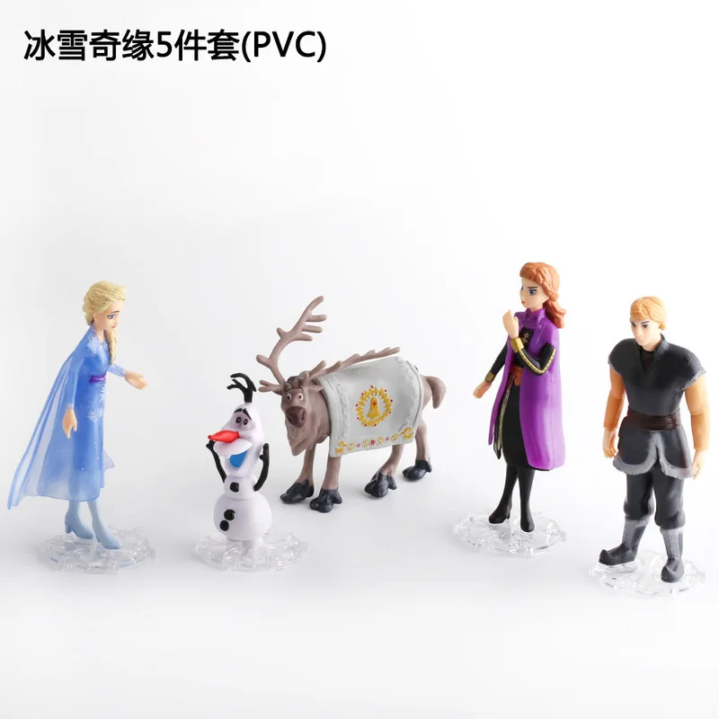 5pcs Hottoys Frozen 2 Snow Queen Elsa Anna Pvc Action Figure Olaf Kristoff Sven Anime Dolls Figurines Kids Toy Girls Gifts