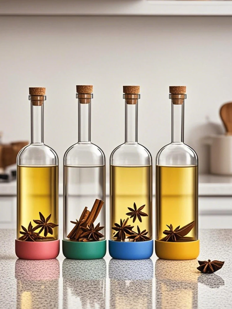 

Colorful Bottomed Juice And Wine Soaking Bottles for Homebrew Fruit Wine Bartending Empty Bottles with Unique Design for Alcohol