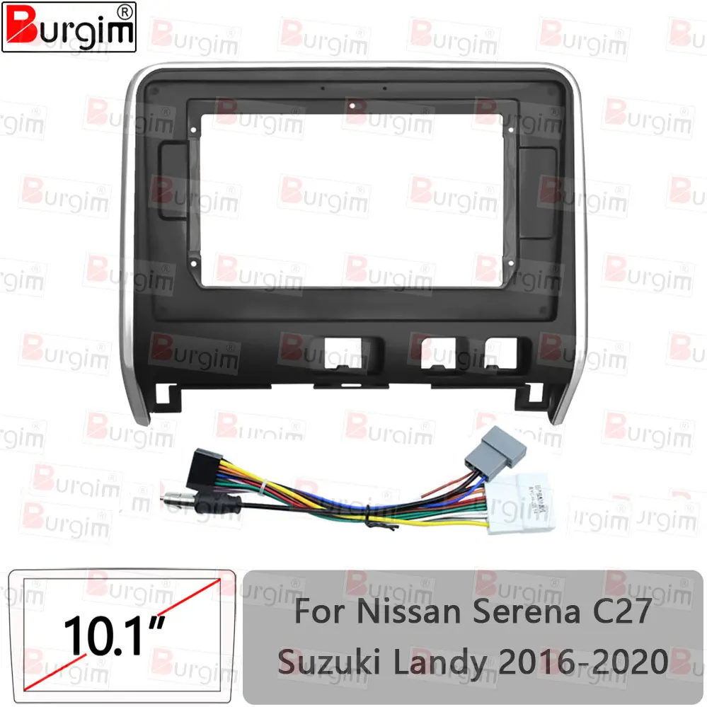 Car Radio Fascias Frame For Nissan Serena C27 Suzuki Landy 2016-2020 10 inch Stereo Panel Harness Wire Power Cord Cable Adapter