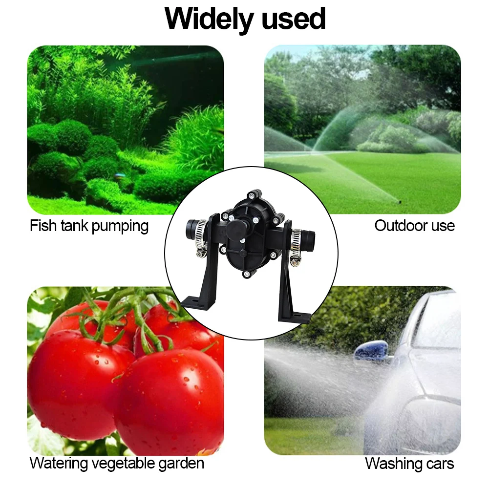 

Бытовой ручной небольшой водяной насос Самовсасывающий портативный насос с электродрелем Большой расход 1800 м/ч для полива/очистки автомобиля