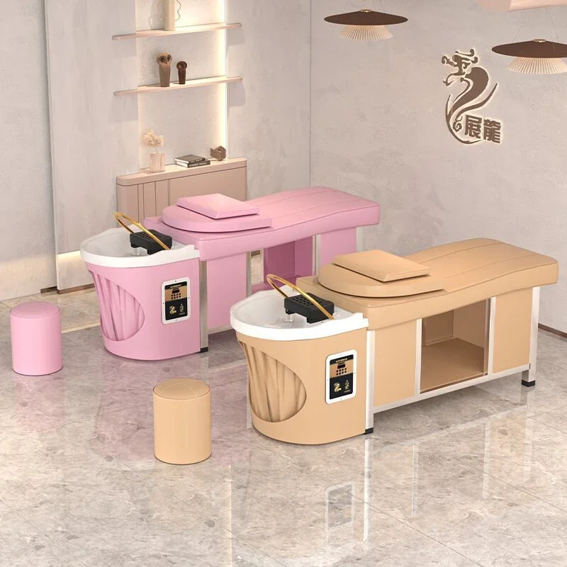 

Массажный шампунь для кожи головы в тайском стиле, кровать для парикмахерской, украшение, фумигация, массажный стол, мебель для салона Silla De Peluquería FYSC