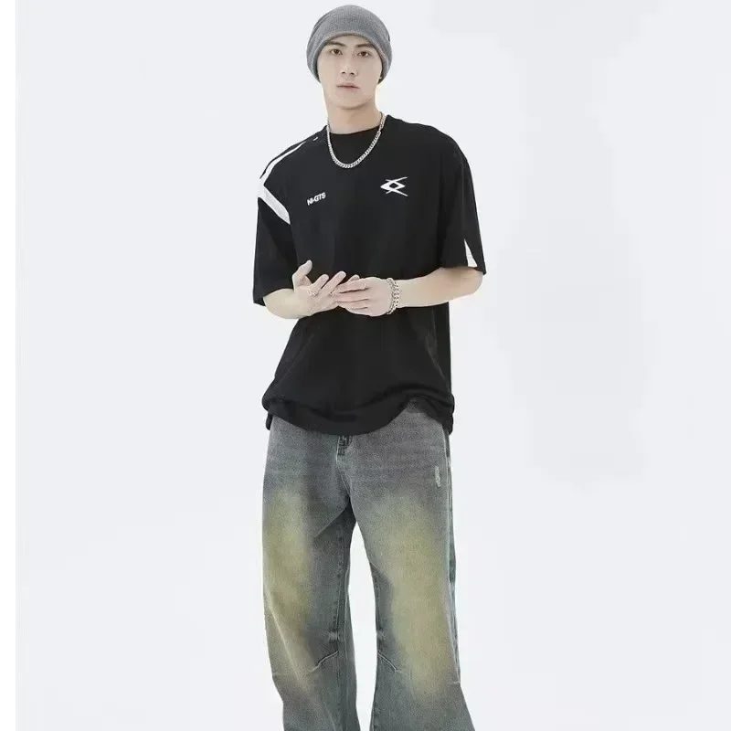 Y2K Distressed Baggy Jeans Women Grunge Vintage 90s Oversize Wide Leg Denim Pants Gyaru Korean Style Harajuku Trousers