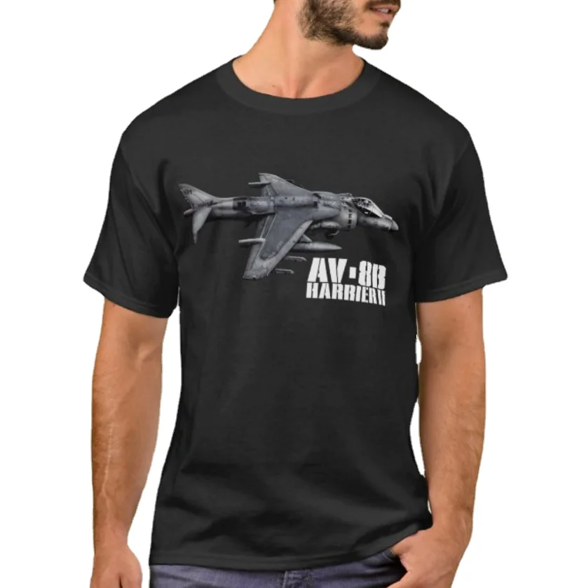 AV-8B Harrier II Ground-attack Aircraft T-Shirt. Summer Cotton Short Sleeve O-Neck Mens T Shirt New S-3XL