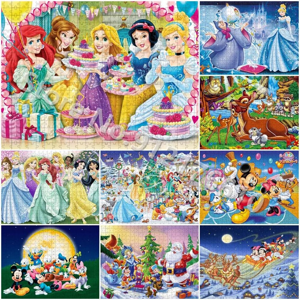 

Disney Princess Frozen Puzzle Car Disney Snow White 300/500 Pieces Paper Puzzle Kids Decompress Educational Toys for Children