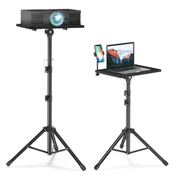 Projector Stand Portable Laptop Bracket with Adjustable Height 22 to 45 inch Tripod for Presentations Home Cinema Studio Outdoor