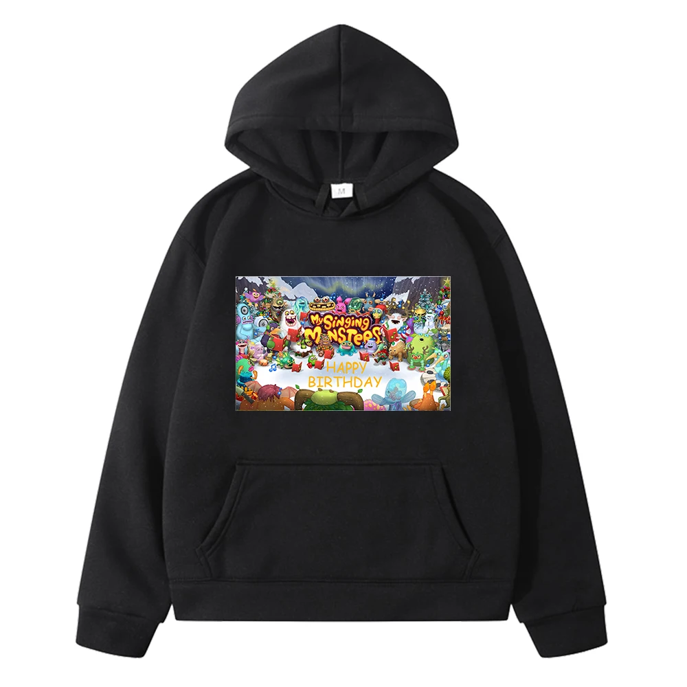 

My Singing Monsters Hoodies Print Happy Birthday anime hoodie Fleece Sweatshirt y2k sudadera boys girl clothes Children clothing