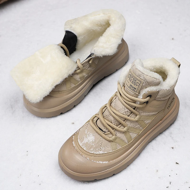 أحذية الثلوج الشتوية للذكور إضافة المخملية عدم الانزلاق حذاء من الجلد الرجال أحذية رياضية ناعمة ومريحة الرياضة والترفيه مقاومة للاهتراء