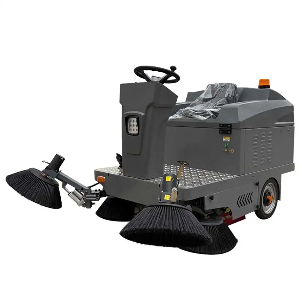 New Automatic Street Road Cleaning Machine Floor Scrubber Industrial Electric Ride-on Sweeper for Factory Without Shipping