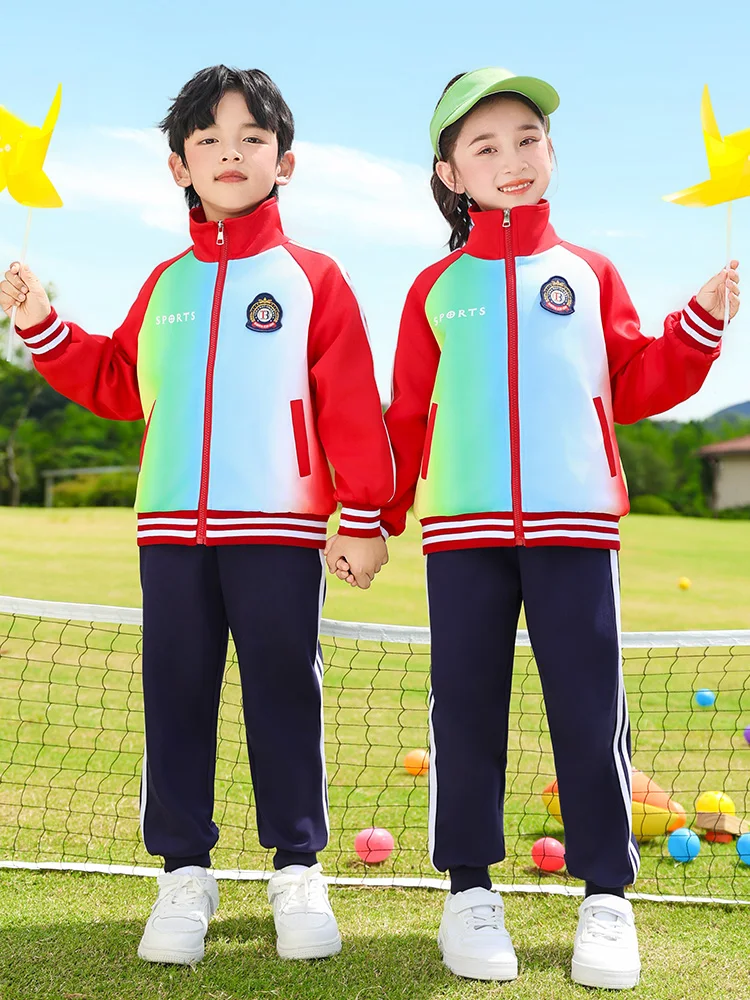 

School Uniform Set Elementary School Spring Autumn Wear Three Piece Suite Sports Day Performance Kindergarten Uniform