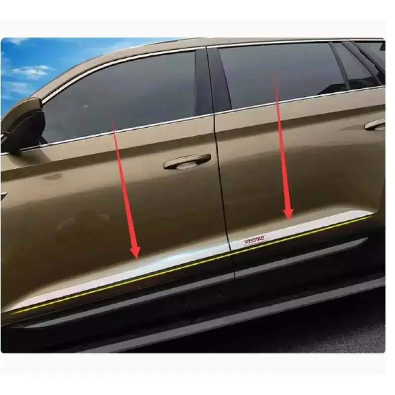 Car Accessories For Skoda Kodiaq 2017-2024 Body door side anti-collision decorative bright strip Stickers Styling