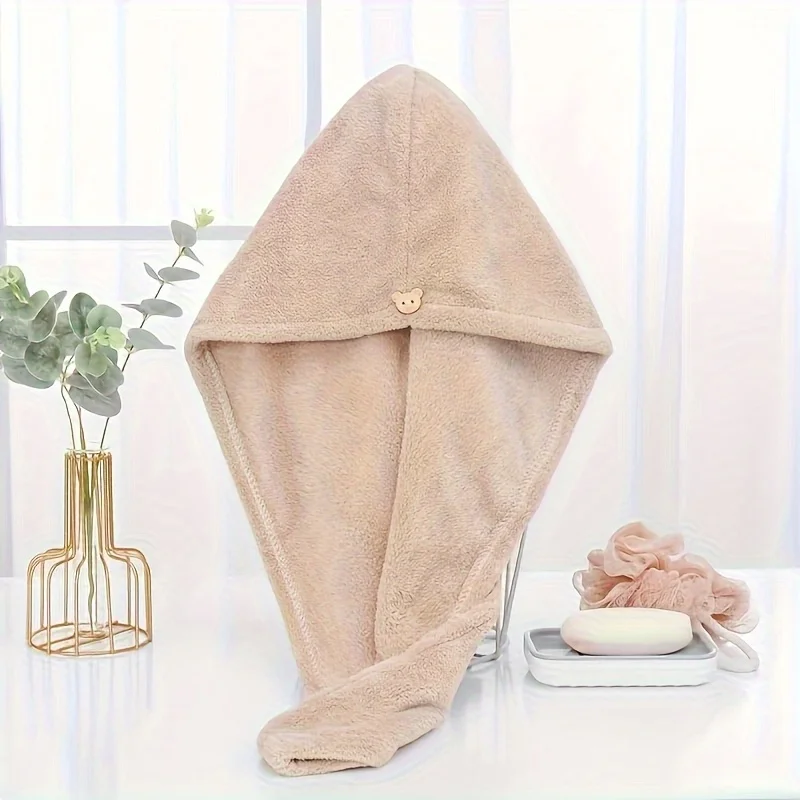 1Pcs Women's Quick-Dry Microfiber Towel Wrap-Super Absorbent,Thick Soft-Perfect for Hair Drying and Shower Use,Hair Drying Cap