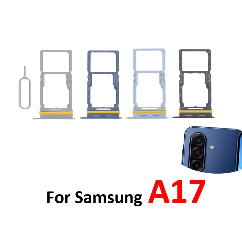 Para Samsung Galaxy A17 A175 A176 4G 5G Teléfono Nuevo Bandeja de Tarjeta SIM Carcasa Ranura para Micro SD Cajón Porta Tarjeta Bolsillo Piezas Negro 2