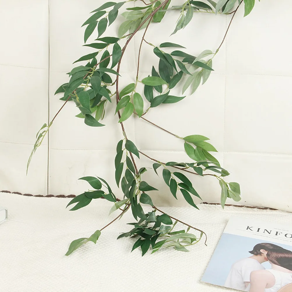 

2pcs 170Cm Artificial Willow Vine Garland Rustic Eucalyptus Style Fake Leaves Simulation Plant For Wedding Home Decor Outdoor