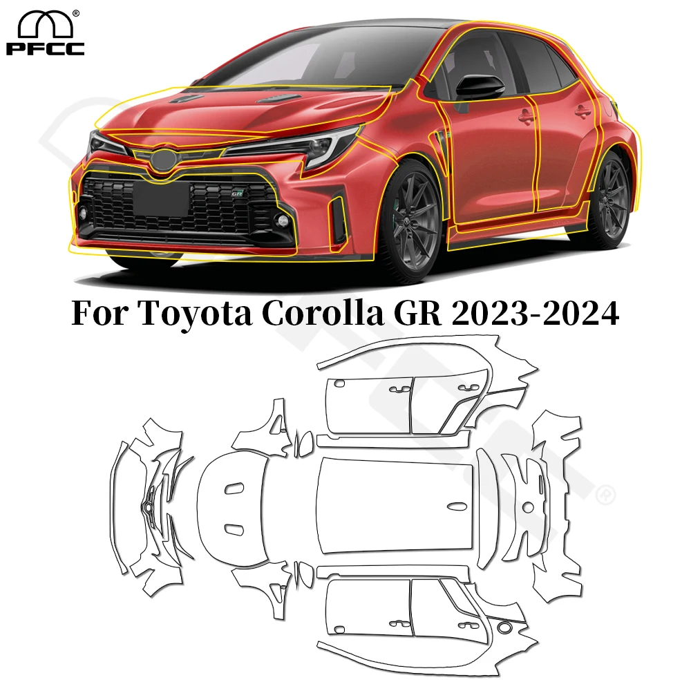 

For Toyota Corolla GR 2023 2024 TPU Paint Protection Film Anti-scratch Pre-cut PPF Car Body Clear Bra Resistant Invisible Cover