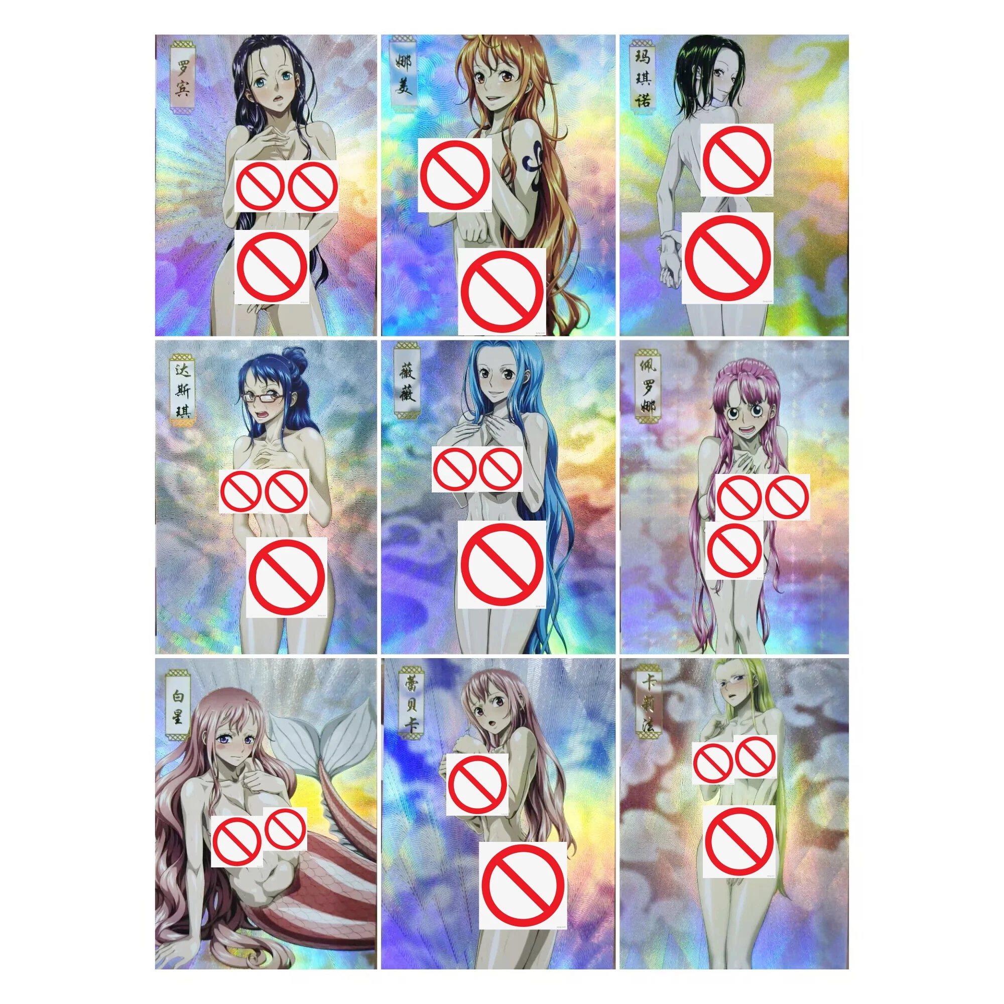 Diy 45Pcs/set One Piece OPCG Female Character Hancock Nami Collection Card Chest Refraction Color Flash Card Gift Toys