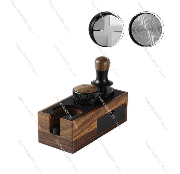 Bomber Coffee Handle Bracket Walnut Grounds Box Tamper Solid Wood Storage Base