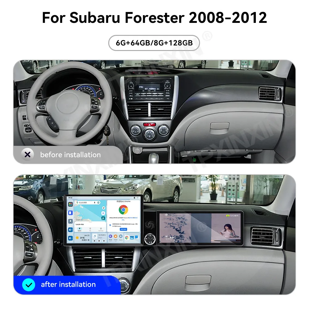 Different Type Dual Screen Car Radio For Subaru Forester 2008-2012 Car Multimedia Video Player GPS Navigation Carplay Head Unit