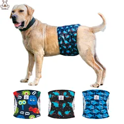 (3pcs per pack) CuteBone Reusable Male Dog Diapers Washable Dog Belly Bands for Male Dogs Wraps Doggie Diapers
