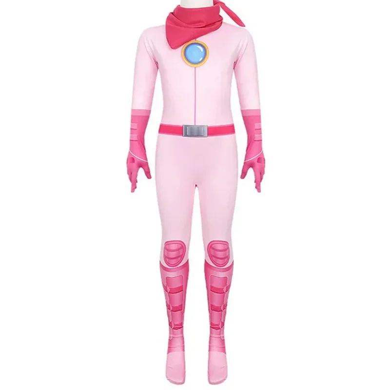 Bear House Movie Princess Peach Cosplay Zenti Polyester Zentai Party Jumpsuit Halloween Costume Women Girls 2025 PPT01..