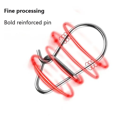 Imagen 2 del producto PRO BEROS-Pin de Pesca enganchado a presión, accesorio de acero inoxidable 100, barril de Pesca giratorio, Conector de señuelo, 50-304 Uds.