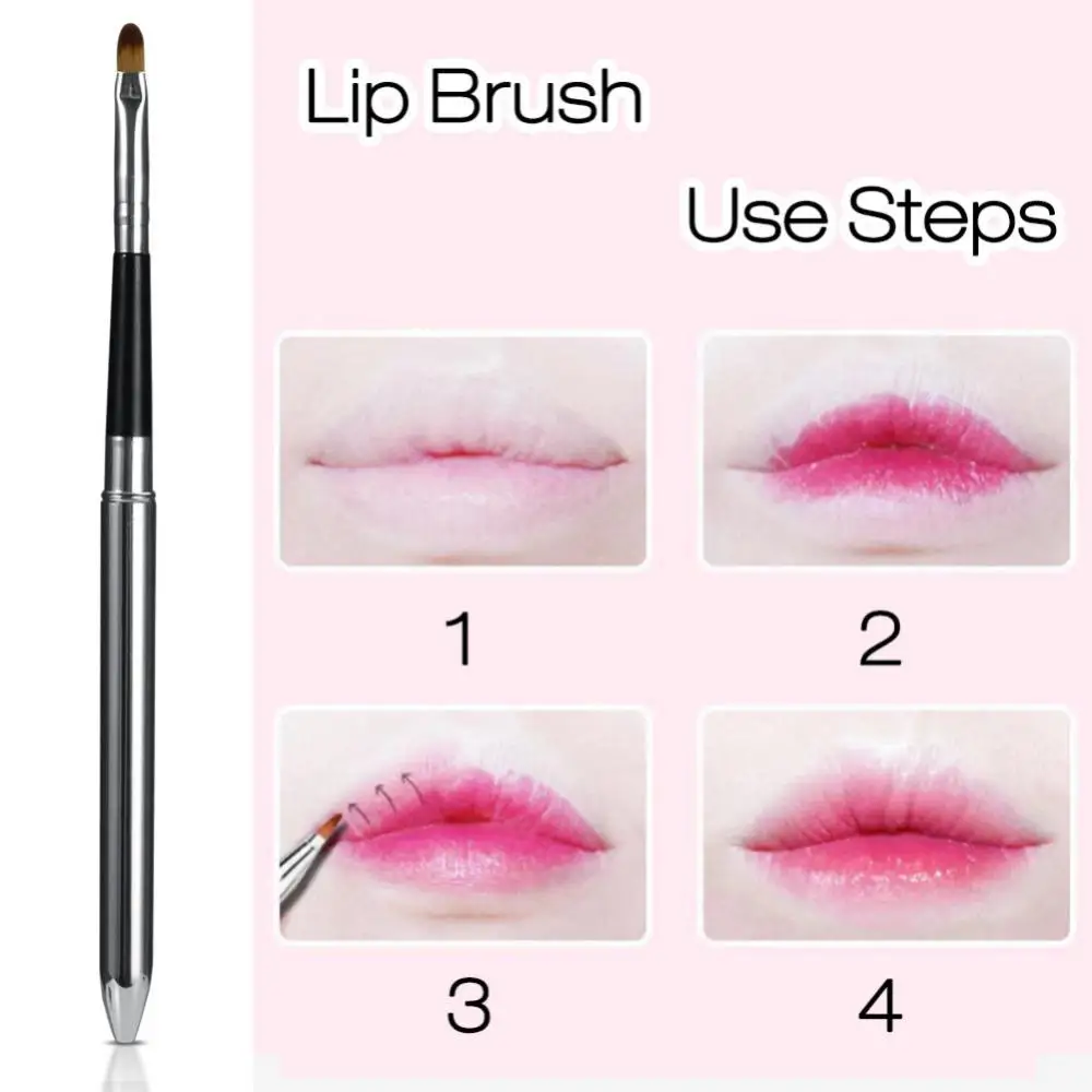 Silver Lips Makeup Brush Pen Metal Handle Lipstick Lip Gloss Makeup Brush Pencil Lasting For Lips Beauty Make Up Tools Brush New